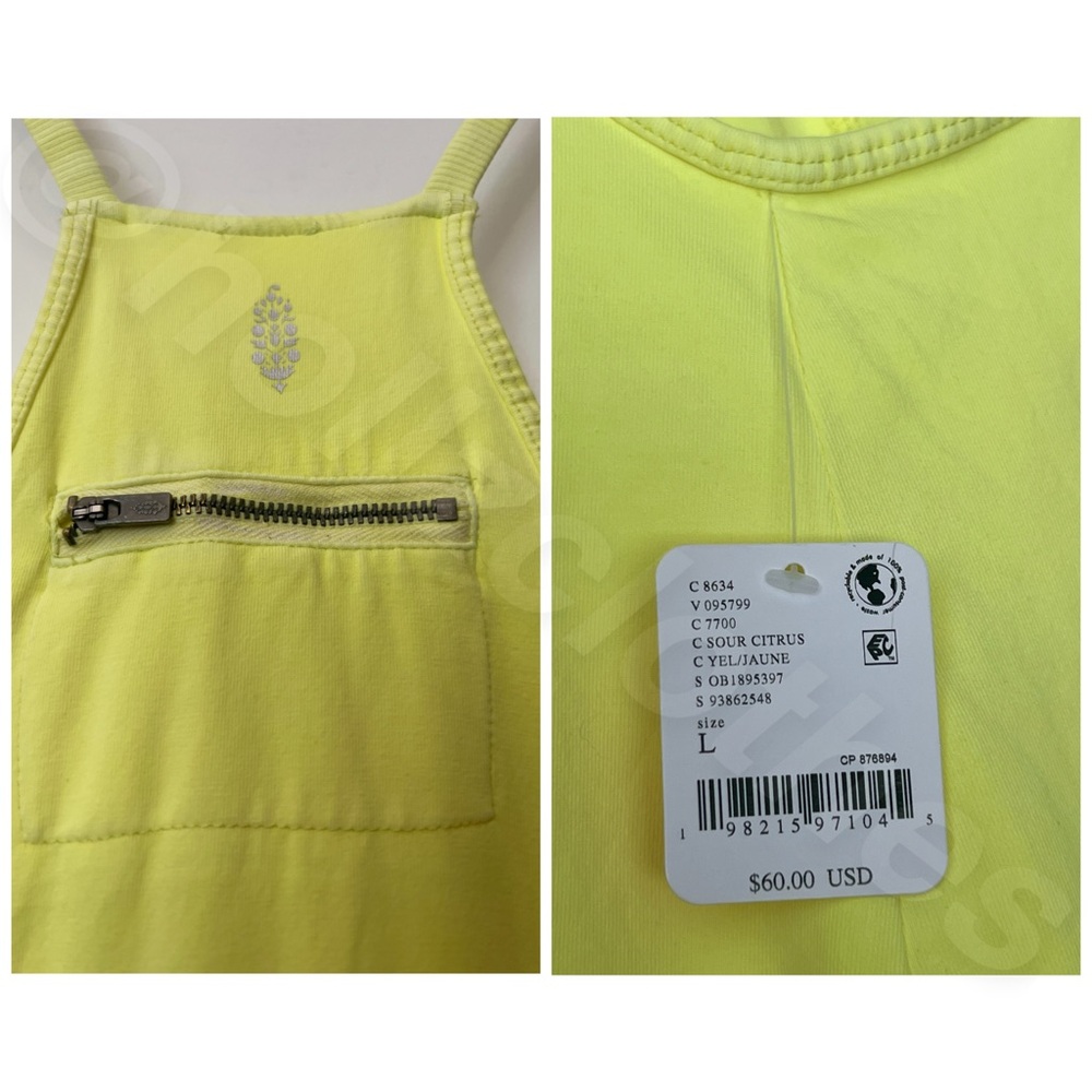 Free People Hot Shot Mini Dress Sour Citrus L - Picture 7 of 12